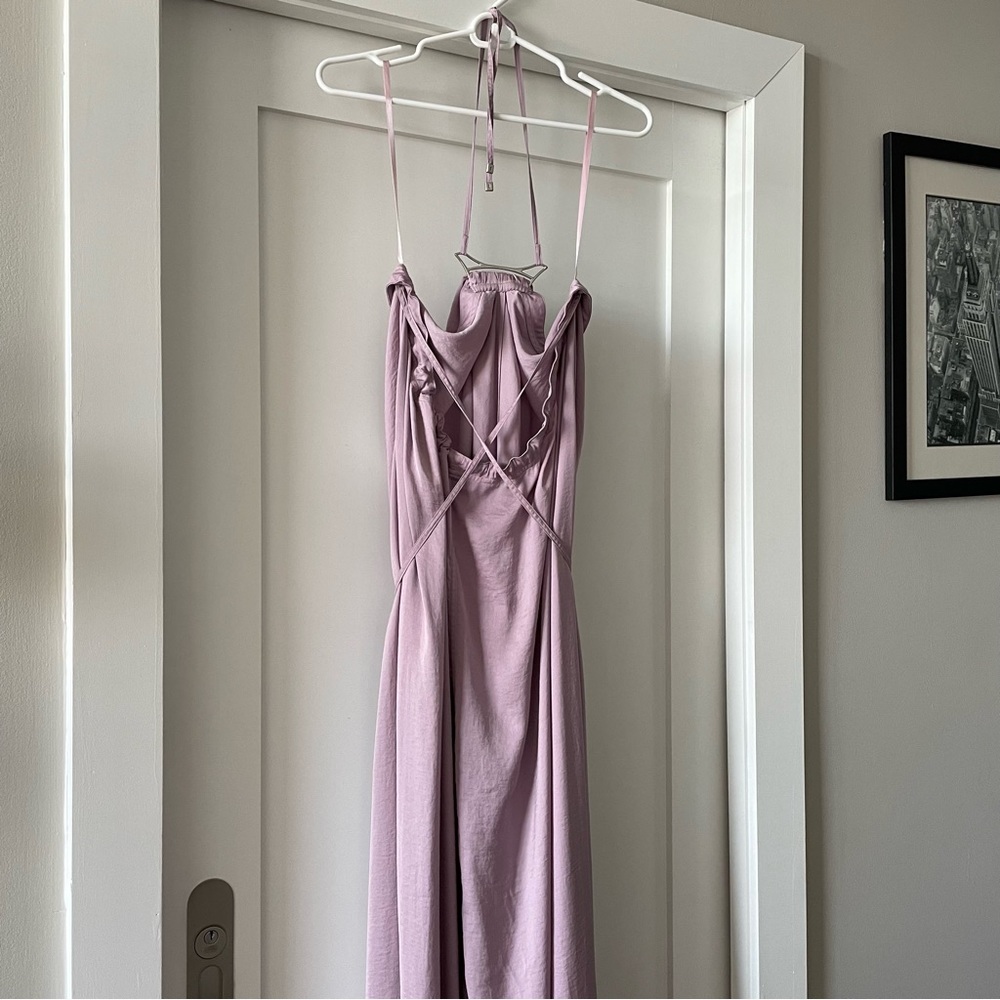 KAUFMANFRANCO Maxi Halter Dress in Lilac - Picture 9 of 15